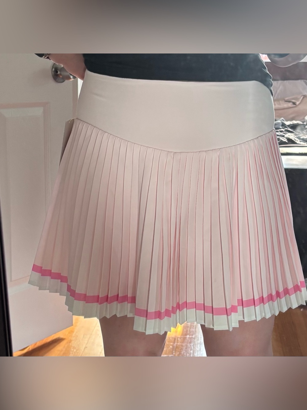 all in motion Light Pink Pleated Mini Skirt Skort with Pink Trim size M